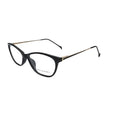 Bold, sleek cat-eye glasses with gold metal temples crafted for a modern, powerful look.