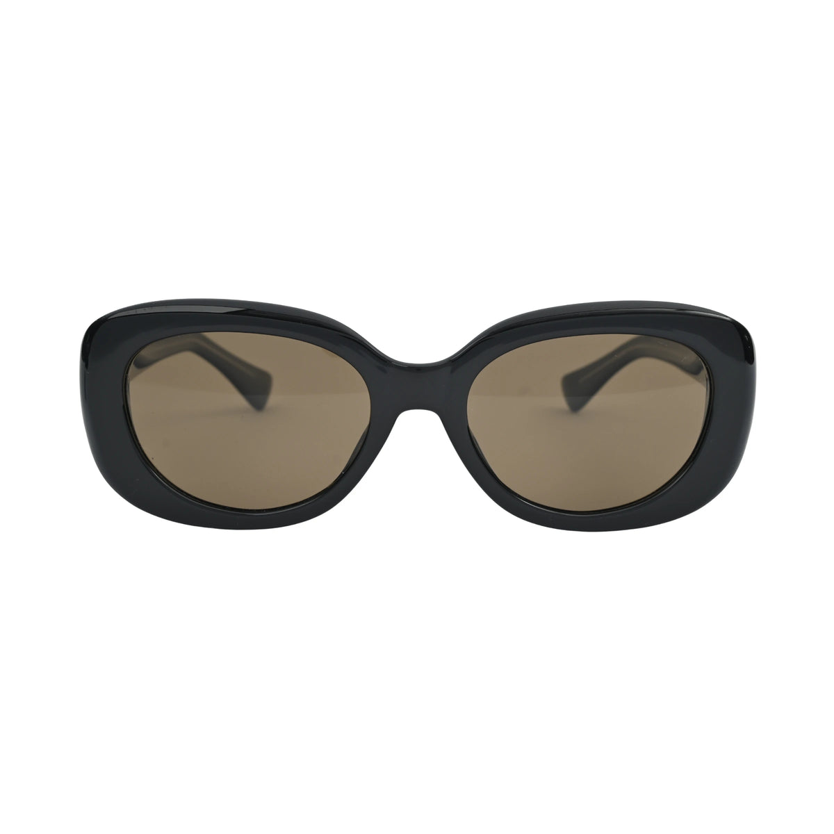 Black Round Sunglasses with brown shade