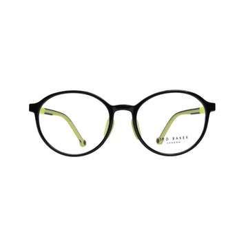 Make a bold statement with these round eyeglasses featuring a vibrant black and neon green color combo.