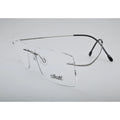 Silver Rimless Titanium Eyeglasses 1015 side profile