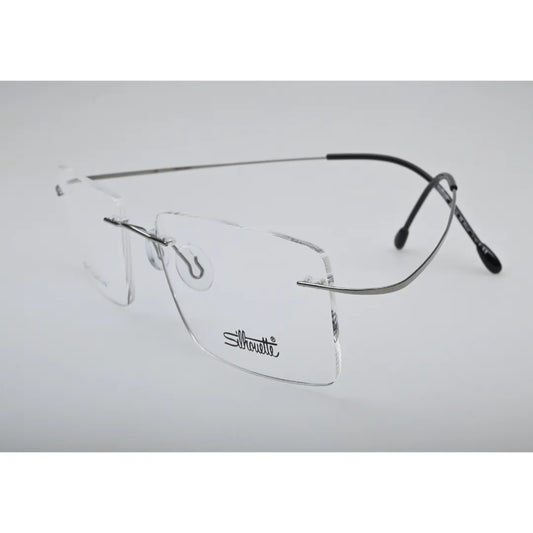 Silver Rimless Titanium Eyeglasses 1015 side profile
