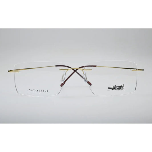 Gold Rimless Titanium Eyeglasses 1015 front view