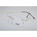 Gold Rimless Titanium Eyeglasses 1015 side profile