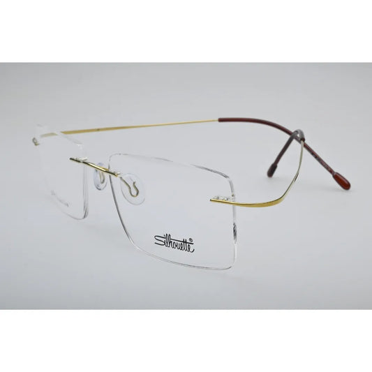 Gold Rimless Titanium Eyeglasses 1015 side profile