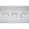 Black Rimless Titanium Eyeglasses 1025 front view