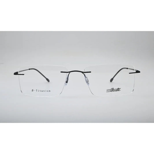 Black Rimless Titanium Eyeglasses 1025 front view