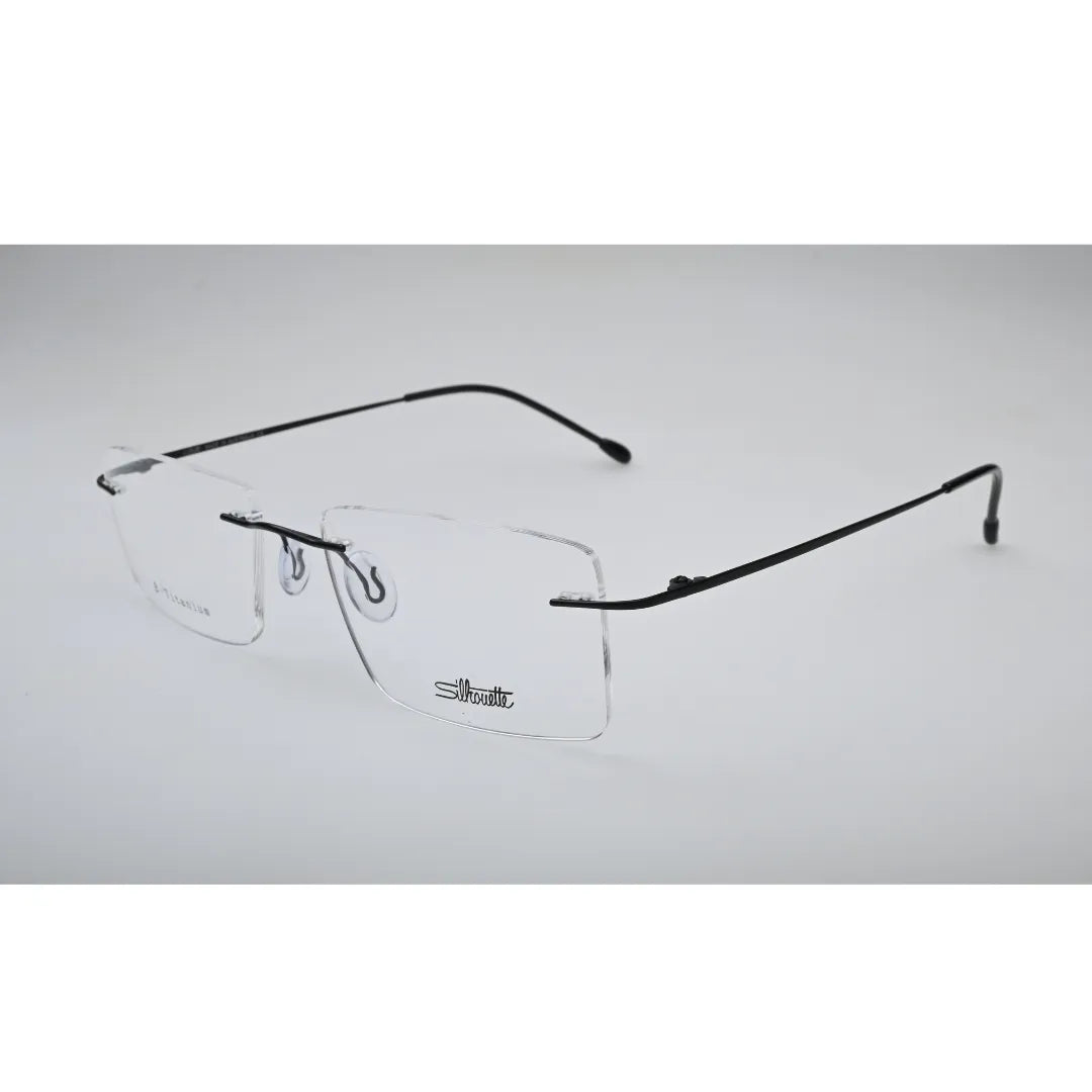 Black Rimless Titanium Eyeglasses 1025 side profile