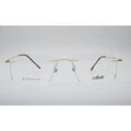Gold Titanium Rimless Glasses 1026 front view