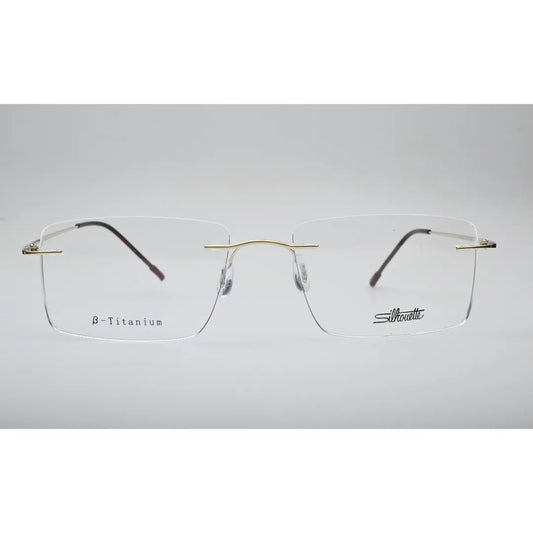 Gold Titanium Rimless Glasses 1026 front view