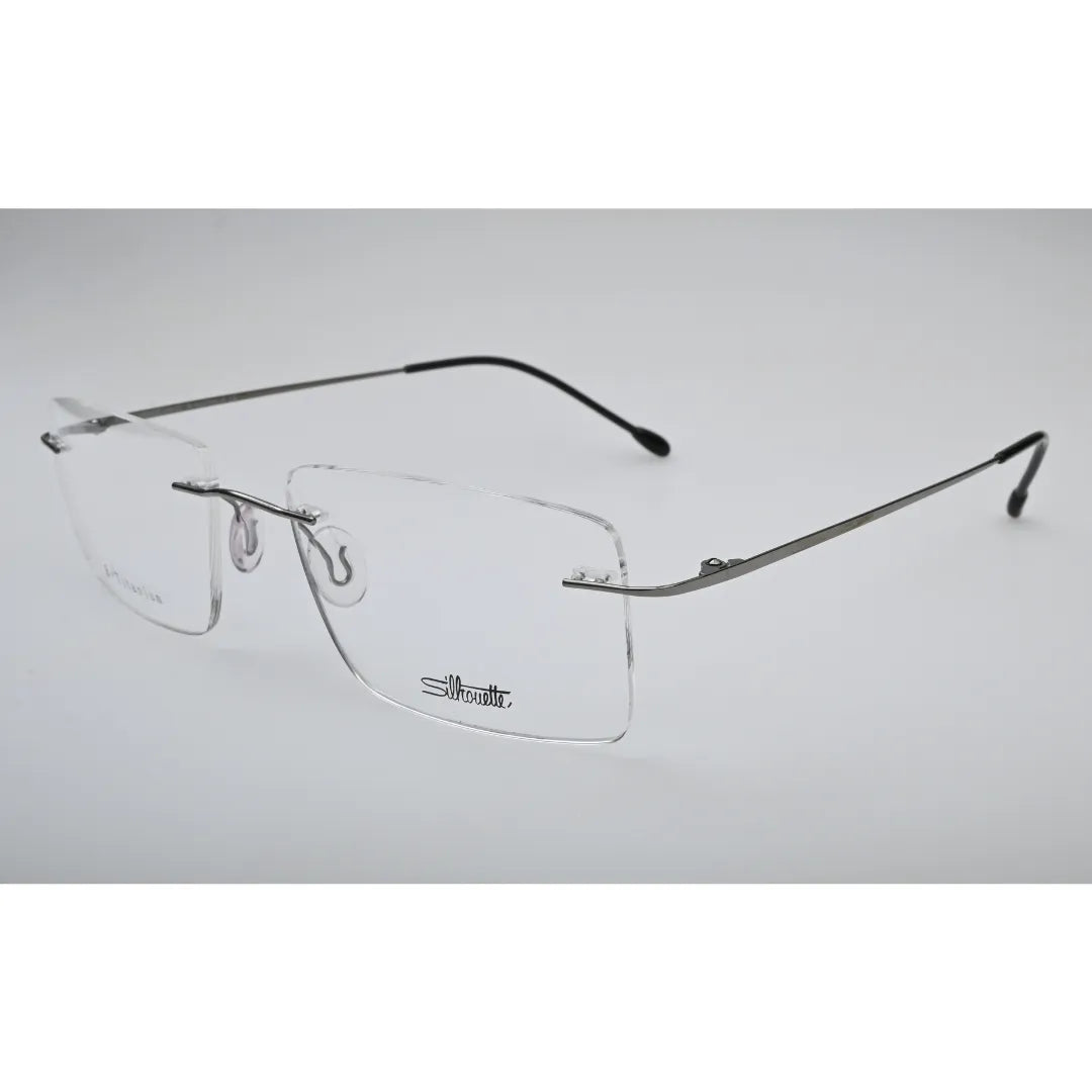 Silver Titanium Rimless Glasses 1026 back view