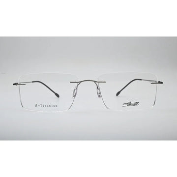 Silver Titanium Rimless Glasses 1026 front view