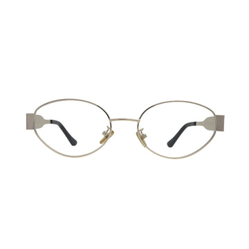 Gold Oval Metal Eyeglasses Frame with Lightweight Design
