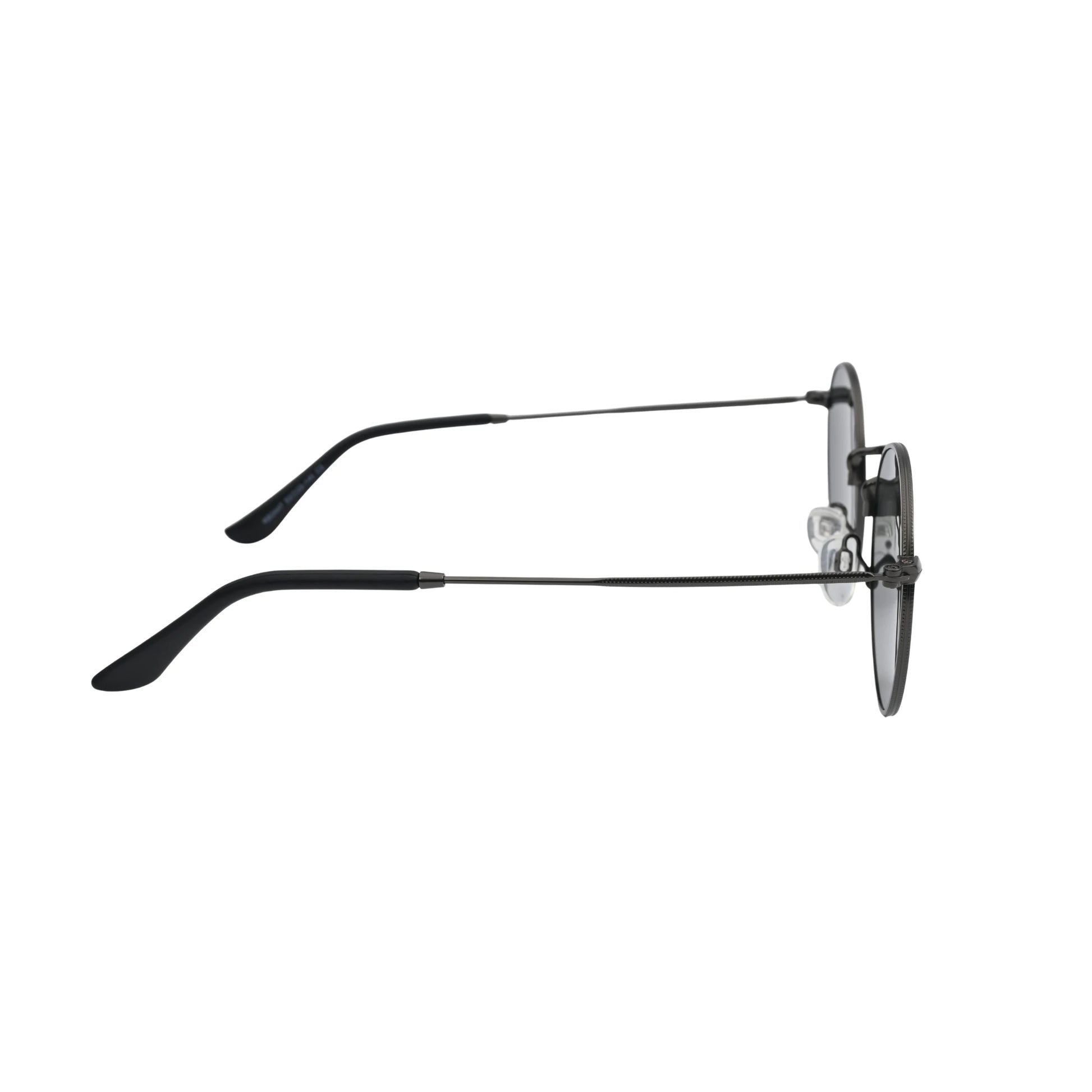 Matte Black Round Sunglasses Unisex Full Frame Leg