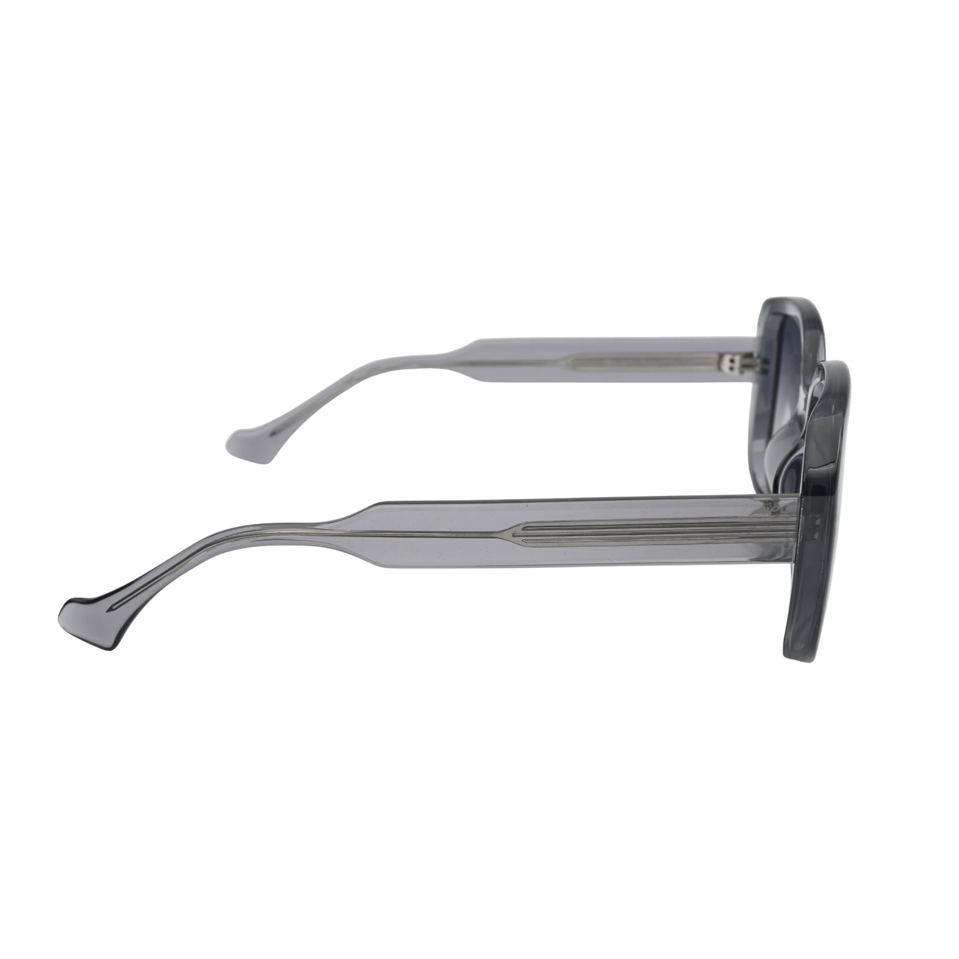 Side Smoke grey Square Sunglasses Full Frame Plastic