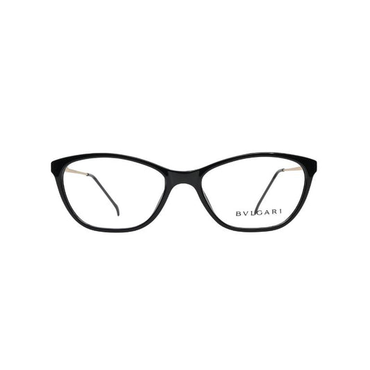 Bold, sleek cat-eye glasses with gold metal temples crafted for a modern, powerful look.