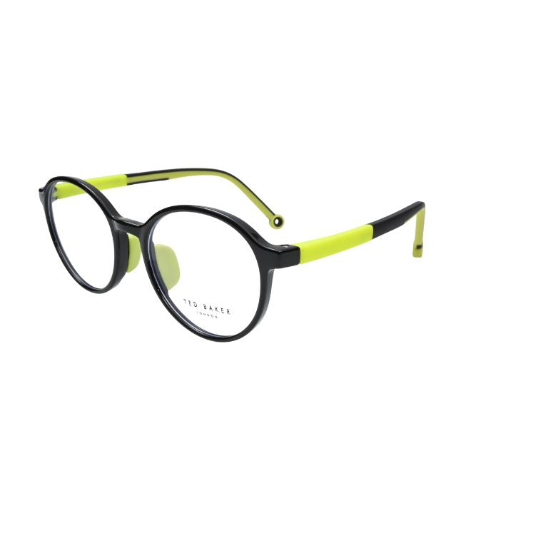 Make a bold statement with these round eyeglasses featuring a vibrant black and neon green color combo.