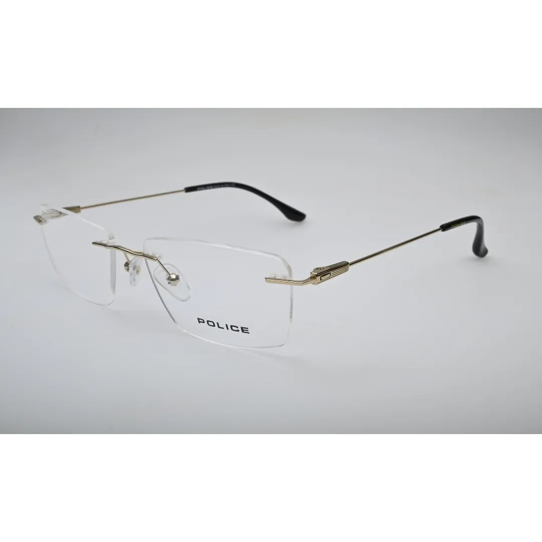 Gold Three-Piece Rimless Eyeglasses 20009J back view