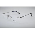 Silver Three-Piece Rimless Eyeglasses 20009J front view
