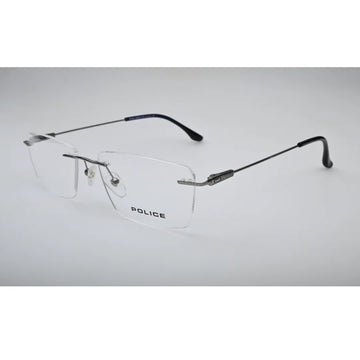 Silver Three-Piece Rimless Eyeglasses 20009J front view
