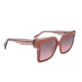 Back view of Just Cavalli oversized square sunglasses with transparent arms and pink gradient lenses