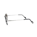 Cartier rimless sunglasses side profile CT0330S001 with slim metal arm and black acetate temple tip