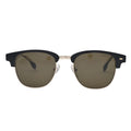 Mustang black semi rimless sunglasses with green lenses front view