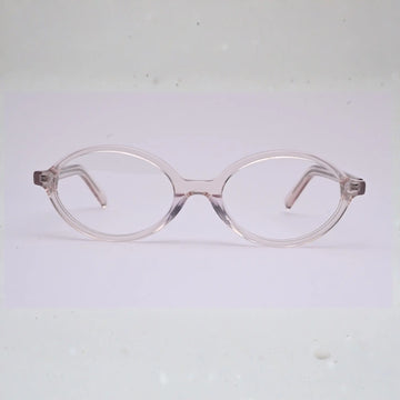 clear round eyeglass frame S037 front view on white background