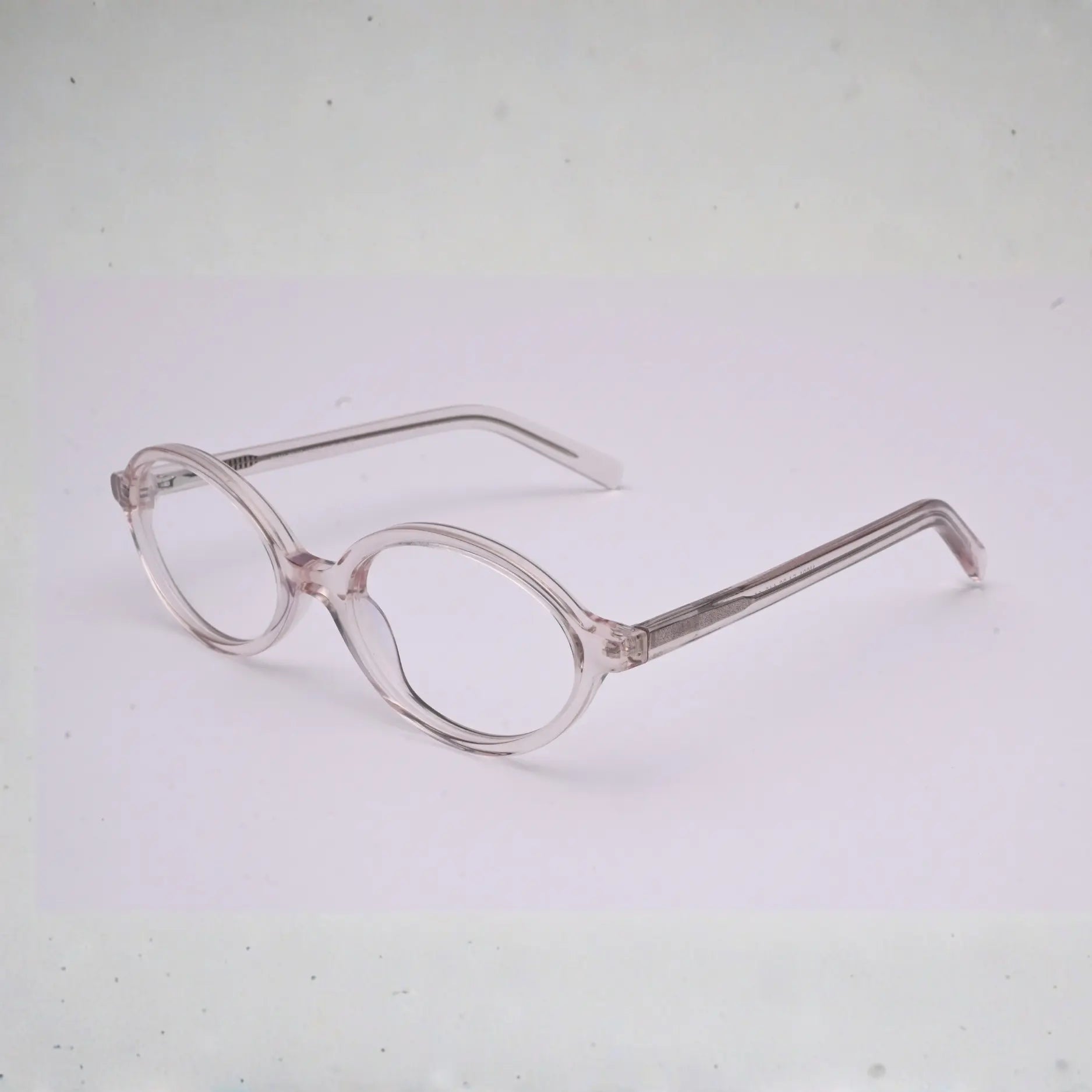clear round eyeglass frame S037 front view on white background