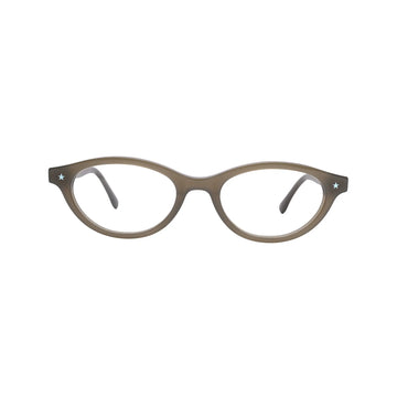 Translucent khaki oval frame front view with star detail
