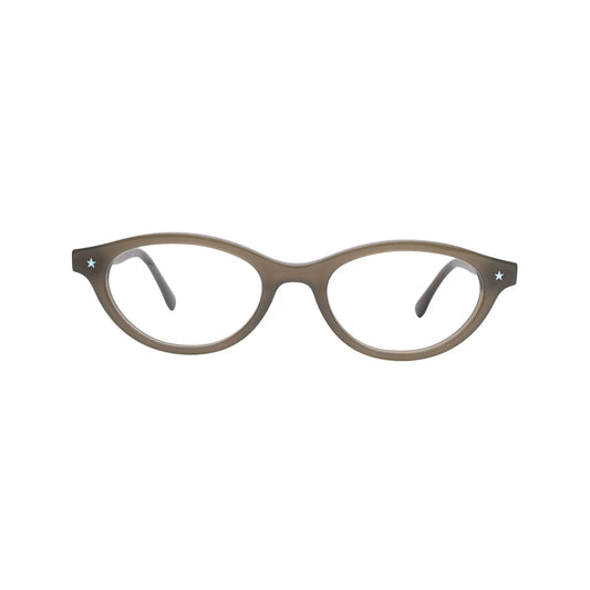 Translucent khaki oval frame front view with star detail