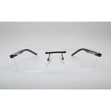 Black Rimless Metal Glasses 6449 front view