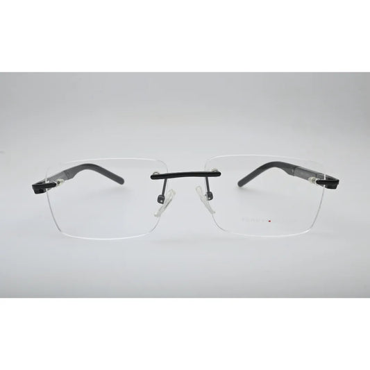 Black Rimless Metal Glasses 6449 front view