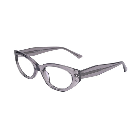 Side view of smoky grey full frame with straight temples