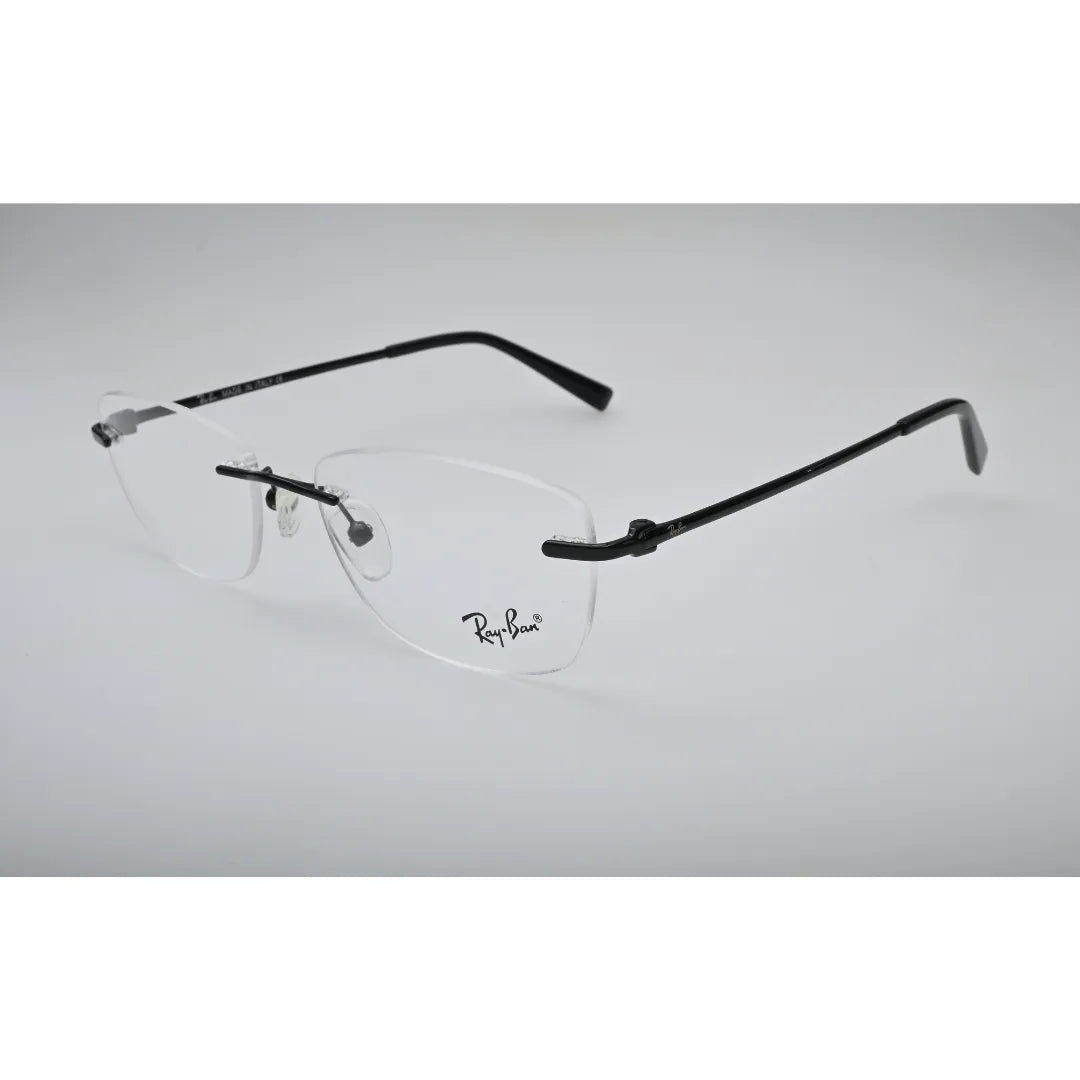 Black Rimless Metal Eyeglasses 8842 back view