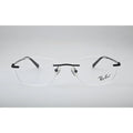 Black Rimless Metal Eyeglasses 8842 front view