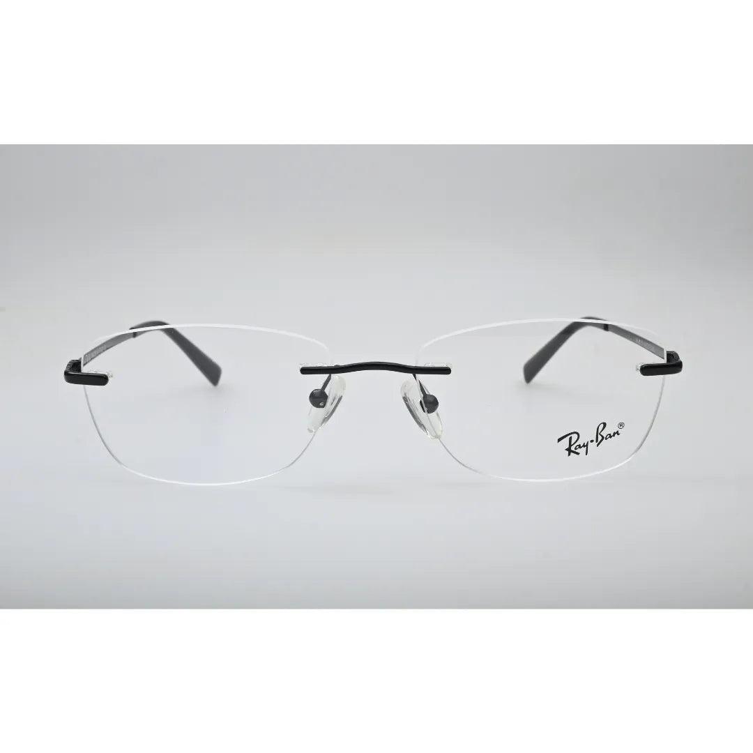 Black Rimless Metal Eyeglasses 8842 front view