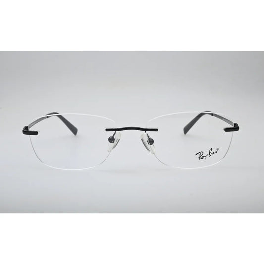 Black Rimless Metal Eyeglasses 8842 front view