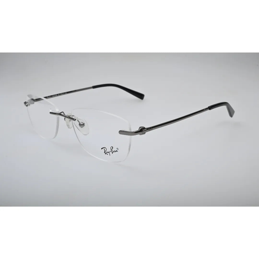Gunmetal Rimless Eyeglasses 8842 back view