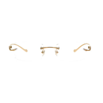 Cartier Panthere de Cartier CT0061O 002 Gold Rimless Eyeglasses front view