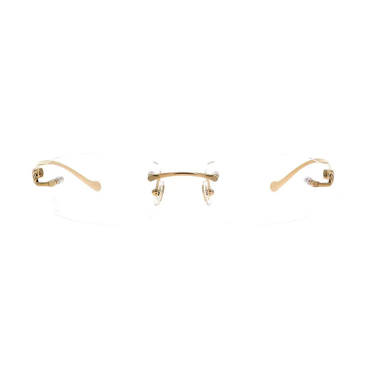 Cartier Panthere de Cartier CT0061O 002 Gold Rimless Eyeglasses front view