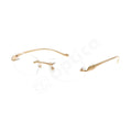 Cartier Panthere de Cartier CT0061O 002 Gold Rimless Eyeglasses side profile