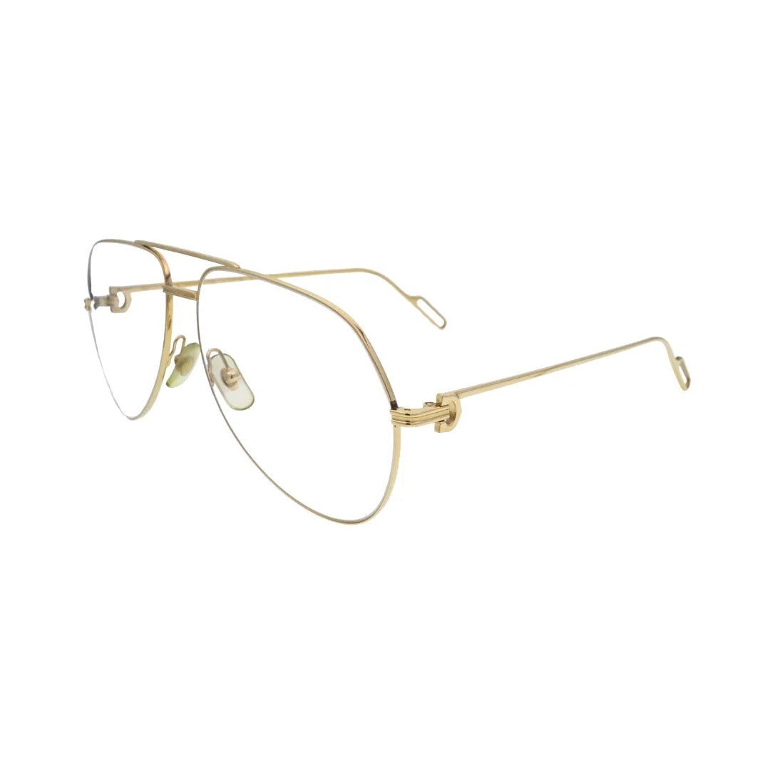 Cartier Premiere de Cartier CT0116O 001 Gold Aviator Eyeglasses back view