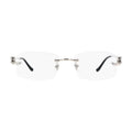 Cartier Panthere de Cartier CT0281O 002 Silver Rimless Eyeglasses front view