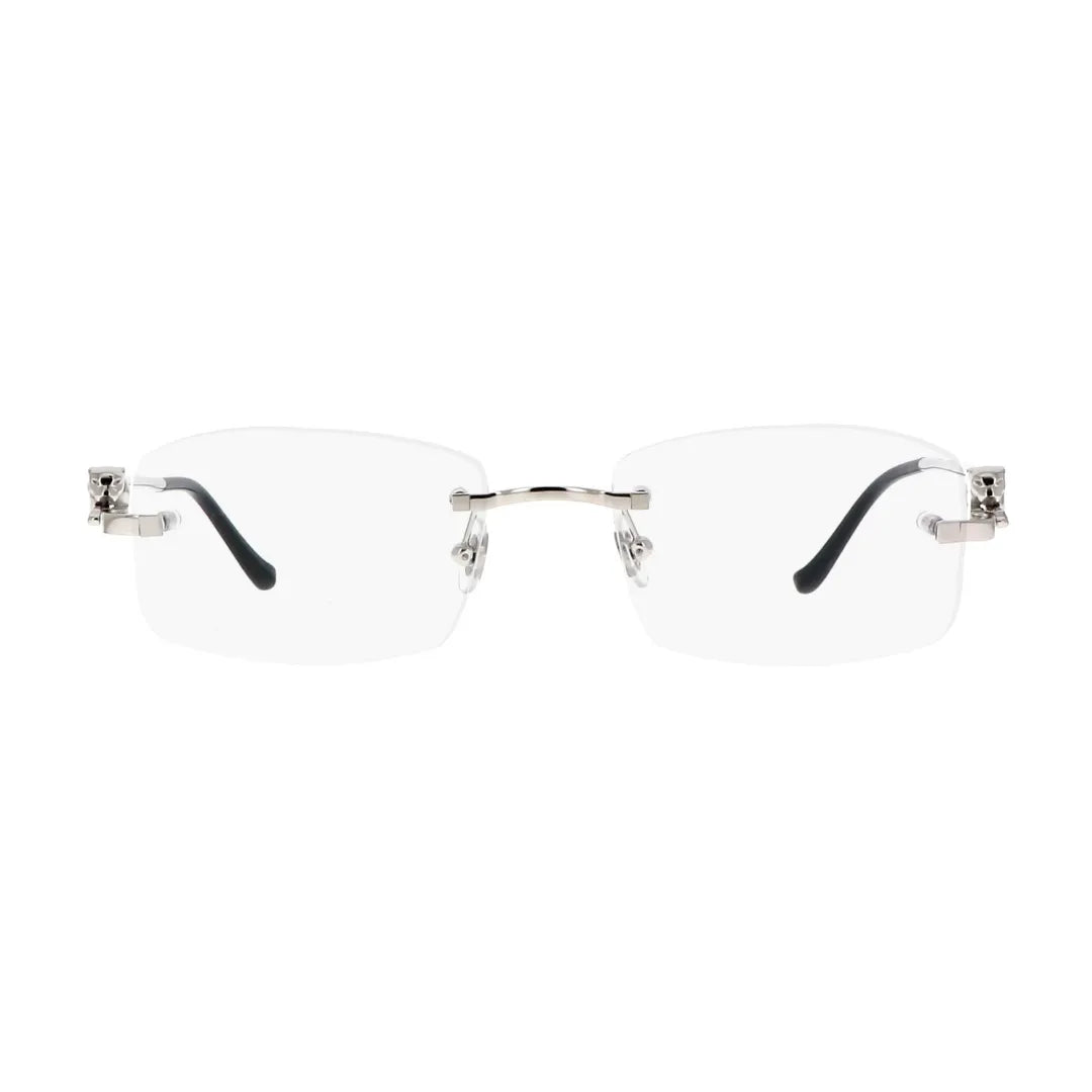 Cartier Panthere de Cartier CT0281O 002 Silver Rimless Eyeglasses front view