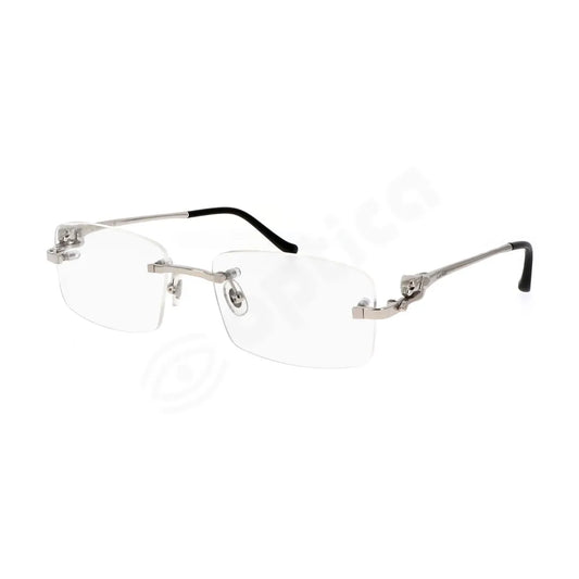 Cartier Panthere de Cartier CT0281O 002 Silver Rimless Eyeglasses side profile