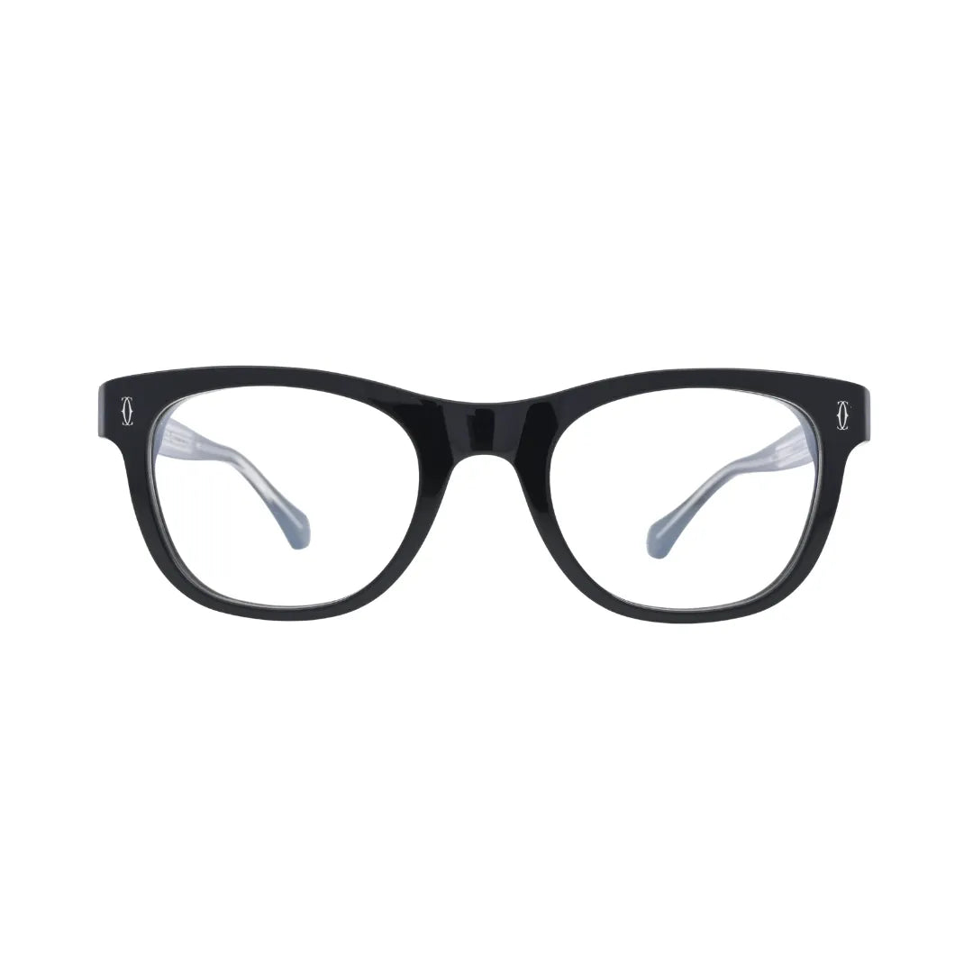 Cartier C de Cartier CT0340O 001 Black Rectangular Eyeglasses front view