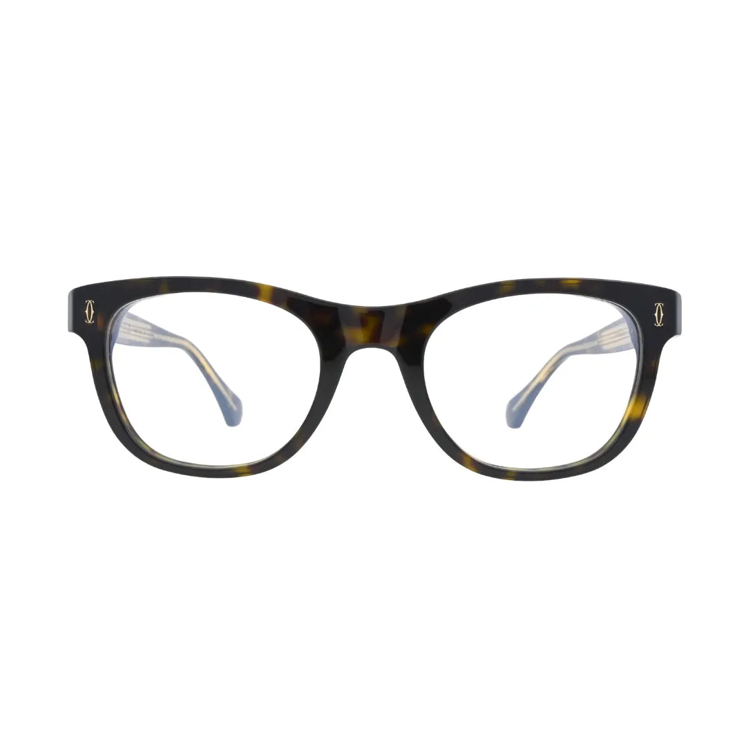 Cartier C de Cartier CT0340O 002 Havana Rectangular Eyeglasses front view