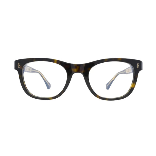 Cartier C de Cartier CT0340O 002 Havana Rectangular Eyeglasses front view
