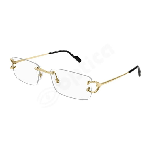 Cartier C Decor CT0344O 001 Gold Rimless Eyeglasses side profile