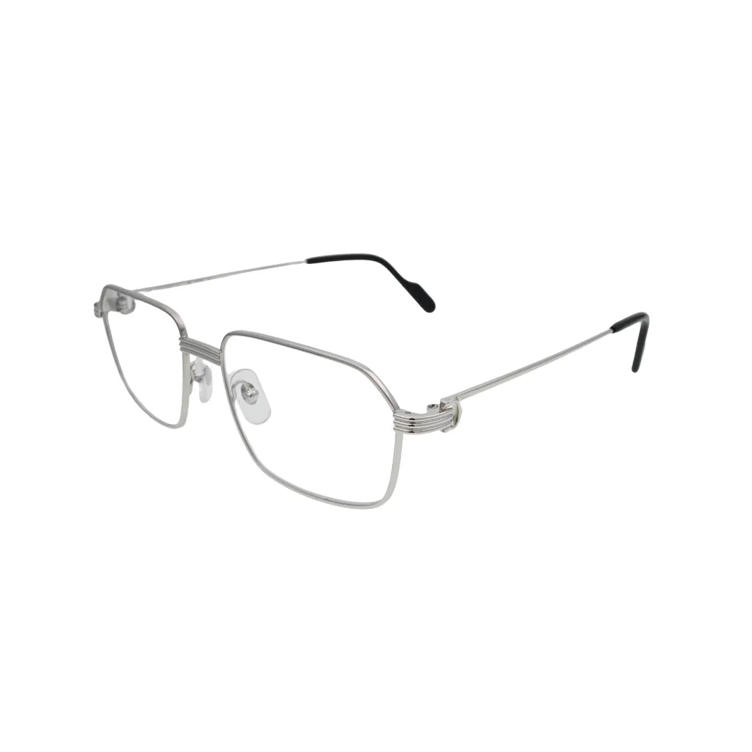 Cartier Premiere de Cartier CT0445O 002 Silver Rectangular Eyeglasses back view